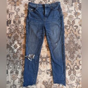 Madewell Dark Blue Distressed Skinny Jeans